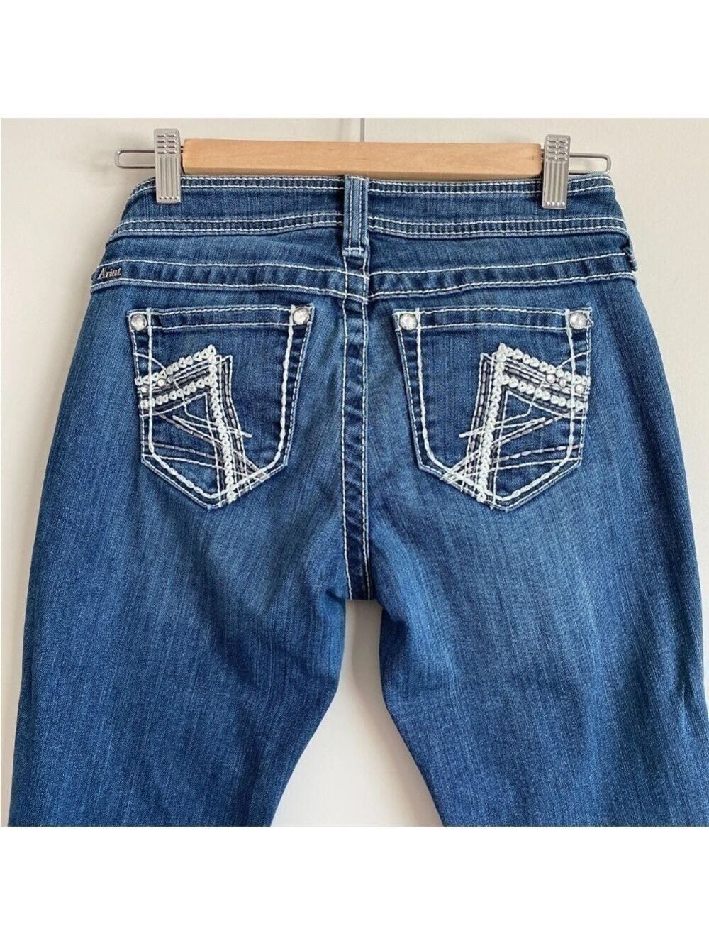 ARIAT Ruby Bootcut Jeans Low Rise Womens 26S Bling Jeweled Embellished